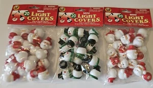 Weihnachten Blasform Mini Weihnachtsmann & Schneemann Licht Abdeckungen. 3 Packungen à 20 Stück. Neu - Bild 1 von 5