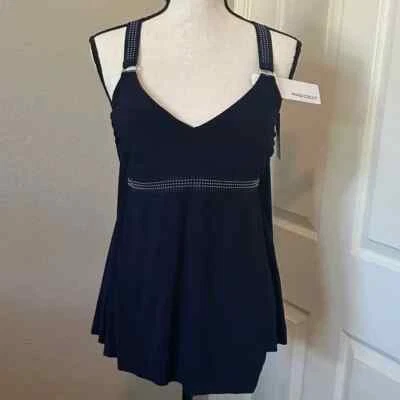 Camiseta Tankini Magicsuit Carly Talla 10 Azul Marino Tachonado Para Mujer Natación Foto 1 de 4