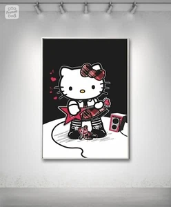 Hello Kitty Rocker Canvas Poster Wall Art Home Decor - Picture 1 of 6