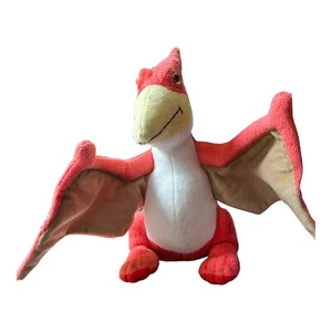 Aurora Pterodactyl Dinosaur Plush 10" Red Orange Flying Wings Stuffed Animal Toy - Picture 1 of 5