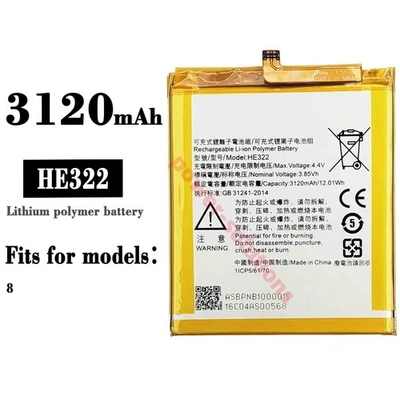 Batería interna de reemplazo 3120 mAh HE322 para teléfono móvil NOKIA 8 Foto 1 de 4
