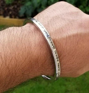 Mool Mantar Kara Singh Kaur Khalsa Smooth Flat Stainless Steel Sikh Kada Kura - Picture 1 of 10