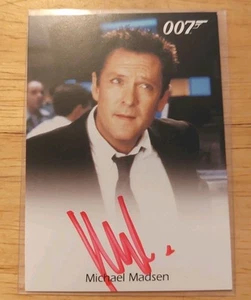 James Bond Mission Logs Michael Madsen full bleed Autogrammkarte rote Variante sig - Bild 1 von 2