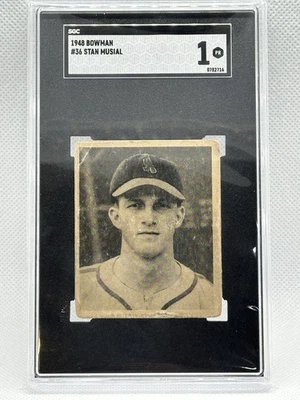1948 BOWMAN STAN MUSIAL ROOKIE RC SGC 1 - Image 1 of 3