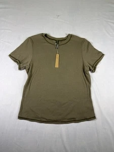 Skims Cotton Rib Ribbed T-Shirt Size 2X Army NWT - Picture 1 of 7