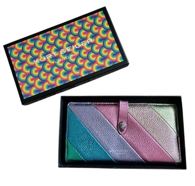 Kurt Geiger London Rainbow Stripe Leather Bifold Wallet - Image 1 of 4