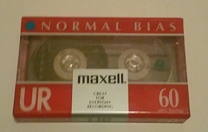 MAXELL UR 60 Minute Blank AUDIO CASSETTE TAPES Normal Bias New Sealed music - Picture 1 of 5