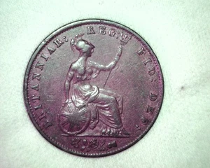 1854 Great Britian, 1/2 Penny, High Grade Circulated Copper Coin, (UK-1) - Picture 1 of 2