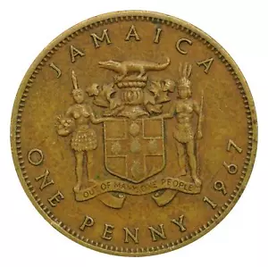 1967 Jamaica 1 Penny Coin, km39, Mintage 2,760,000 - Rare Coin 🇯🇲 - Picture 1 of 2