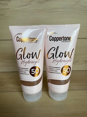 2 Coppertone Glow Hydragel SPF 50 Sunscreen Lotion, Shimmer Cool 4.5 Fl oz 11/21 - Image 1 of 4