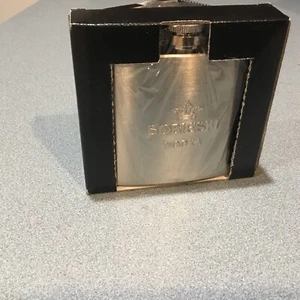 SOBIESKI VODKA Flask NEW 5 OZ  3"x4"  POLISHED Stainless Steel Screw cap FREE SH - Picture 1 of 3