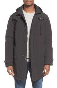Ben Sherman $300 men real down Soutien collar hooded coat parka Black Olive S-XL - Picture 1 of 30