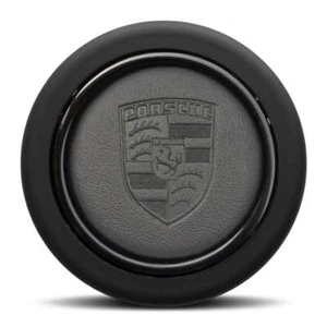 MOMO Porsche Leather Horn Button Historic Porsche Crest Round Lip 90134780311 - Picture 1 of 3