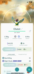 Pokemon TRADE - Chatot Trade !! Same Day Trade or Next Day Guaranteed ! - Picture 1 of 1