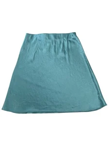 Aritzia Babaton Mini Satin Slip Skirt Pullover Stretch Teal Blue Women’s Size 4 - Picture 1 of 5