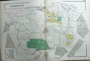 1929 DELAWARE COUNTY PA MARPLE & HAVERFORD TOWNSHIPS LINE RD-EAGLE RD. ATLAS MAP - Picture 1 of 3