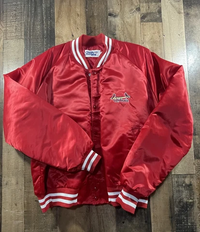 Vintage Chalk Line Saint Louis Cardinals Jacket Satin w/Snap Buttons Size XL Cover