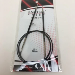 Knitter's Pride Karbonz Circular Needles Size US 3 40 in, Perfect For Magic Loop - Picture 1 of 6
