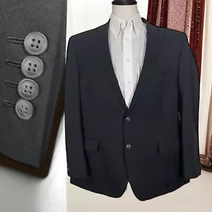 Haggar Blazer Jacket Mens Mens 46R Black Solid Polyester Double Vented - Picture 1 of 9