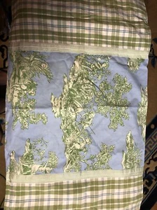Legacy A Ryan Company Standard Pillow Sham Blue Green Toile Check EUC - Picture 1 of 6
