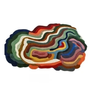 Multicolor Irregular Hand Tufted 100% Wool Area Rugs For Home Decor Living Room - Picture 1 of 5