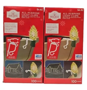 Holiday Time Light Clips All-Purpose Christmas Light Hooks 100 Clips Per Box New - Picture 1 of 4
