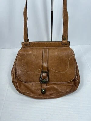 Cartera bandolera vintage Lord and Taylor marrón vaquera occidental montura con hebilla Foto 1 de 4