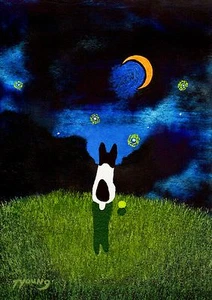 RAT TERRIER Dog Jack Russell Parson Fox Folk Art PRINT Todd Young STARRY SKY - Picture 1 of 1