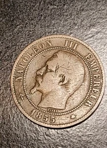 1855 BB ~ Francia, Napoleón III, Napoleón III, 10 céntimos - Imagen 1 de 2