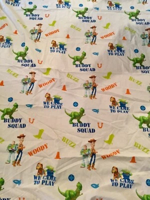 "Sábana plana doble vintage original Pixar TOY STORY Woody Buzz 66"" x 96"" en muy buen estado" Foto 1 de 4