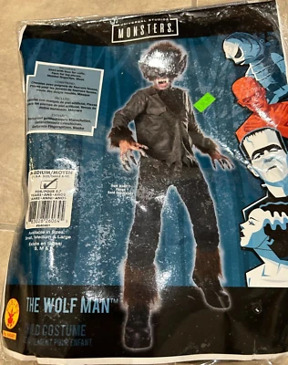Wolf Man Universal Monsters Costume w/ Mask Boys Medium 8-10 NEW Retail Pkging - Image 1 of 2