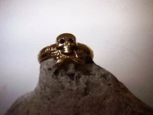 WMM Werner Müller Mannheim-Toten-Kopf-Ring-Freimaurer-585-Gold-Saphir-Hochgrade - Bild 1 von 9