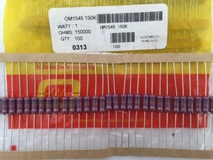 (200 pcs) OM1545 Ohmite, 1 Watt 150K Ohm 5%, Carbon Film Resistor (Axial) - Picture 1 of 1