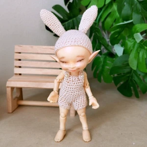 Realpuki Puppenhasenkleid, Ostern BJD Puppenkleidung Overall Hut mit Ohren Lati W - Bild 1 von 11