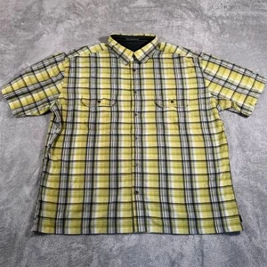 Kuhl Shirt Men's 2XL Yellow Plaid Short Sleeve Button-Up Casual Hiking - Picture 1 of 12