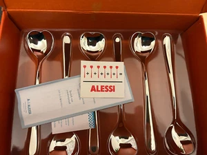 ALESSI 6 BIG LOVE ICE CREAM SPOONS (MMI01CU) IN 18/10 STAINLESS STEEL NWOT - Picture 1 of 11