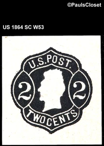 US 1864 SC W53 JACKSON 2¢ BLACK MLH F/VF - Picture 1 of 2