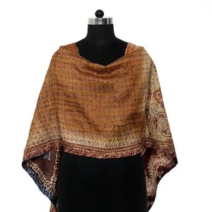 Silk Kantha Scarf Neck Wrap Stole Dupatta Hand Quilted Women Shawl Stitched - Picture 1 of 5