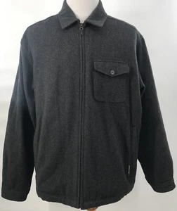 Abercrombie & Fitch Coat Bomber Jacket Mens Size XL Quilt Lined Gray Wool - Picture 1 of 10