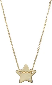 NIP 14k Yellow Gold Plated Diamond Detail Star Charm Necklace 0.01 ctw MSRP:$170 - Picture 1 of 6