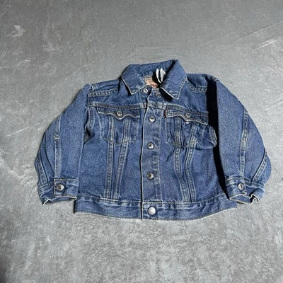 Levis Trucker Jean Jacket Youth 3T Medium Wash Denim Snap Up - Image 1 of 4