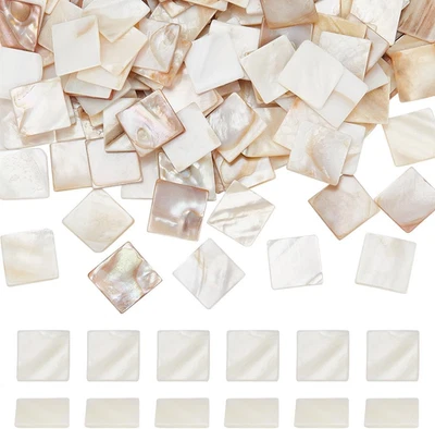150件装珍珠母马赛克瓷砖散装天然贝壳马赛克扁平方形瓷砖  — 第 1/4 张图片
