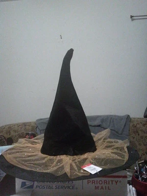 Sombrero de bruja Halloween naranja y negro. nuevo con etiqueta, Foto 1 de 2