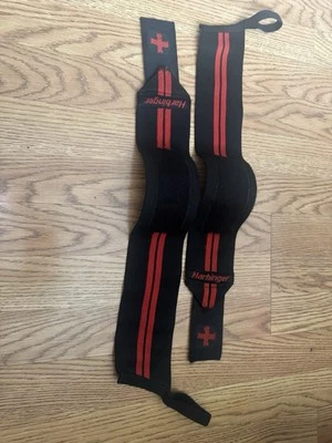 "Muñequera Harbinger Red Line de elevación pesada 18"" talla única para muñeca negra roja" Foto 1 de 2