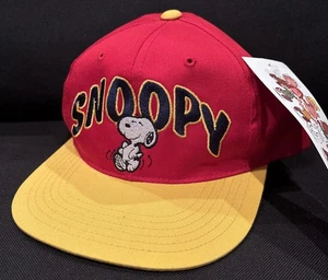 Peanuts Hat Cap Snap Back Youth Size Red Yellow NWT - Picture 1 of 5