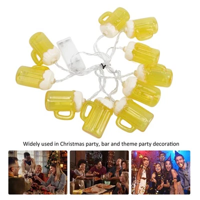 2pcs Beer String Lights 6.5ft 10LED Holiday Party Decorative String Lights Kit - Image 1 of 4
