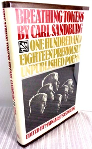 CARL SANDBURG Breathing Tokens 118 Previously Unpublished Poems 1978 1st Edition - Foto 1 di 7