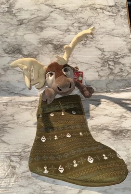 Gemmy Disney Frozen Sven 22" Animado Musical Navidad Medias Verde Canta Foto 1 de 4