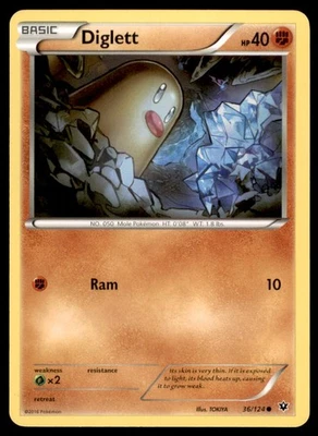 2016 Pokemon XY Fates Collide Diglett English #36 - Image 1 of 2