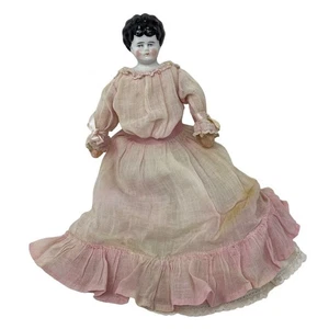 1880s China Head Doll Sewn on Clothing Soft Limbs with Straw or Similar Fill - Picture 1 of 6